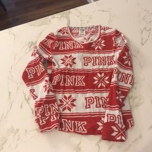 Pink Snowflake print pajama top
